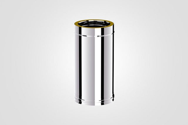 100mm Solinox Straight 500mm pipe featuring a sleek, polished chrome finish.