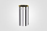 100mm Solinox Straight 500mm pipe featuring a sleek, polished chrome finish.