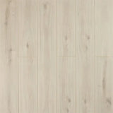 Sterling grey oak laminate flooring with wood grain texture and wide planks