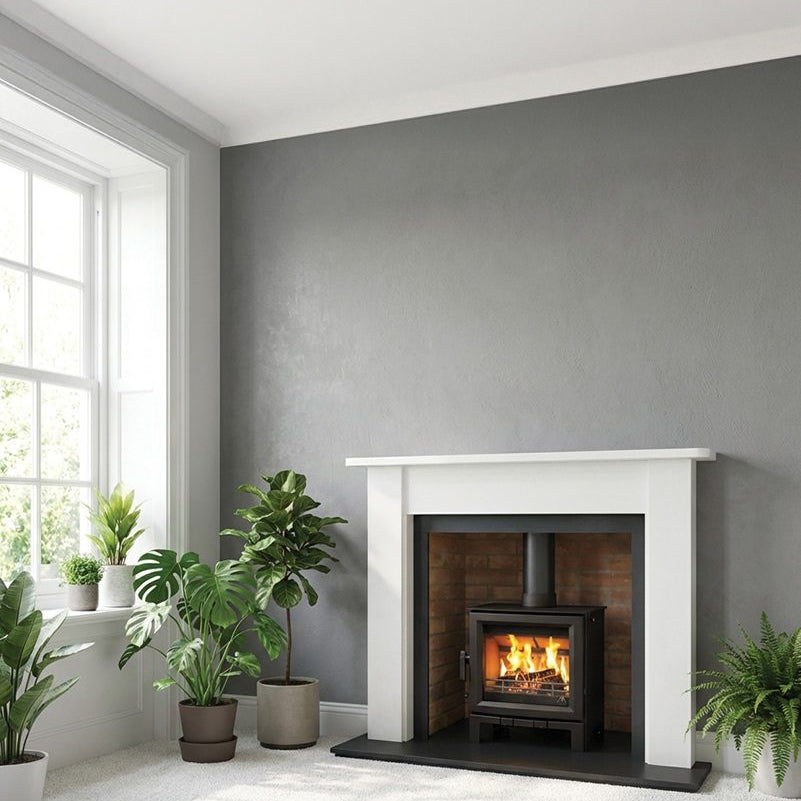 Mourne Summit 5 stove installed in modern living room setting