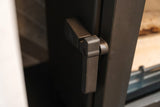 Close-up of Mourne Summit 8 Stove integrated air controls and firebox