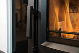 Close-up of heavy-duty cast iron door on Mourne Summit Inset 400 stove