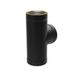 100mm black Solinox tee fitting with a 90-degree angle, designed for seamless plumbing connections.