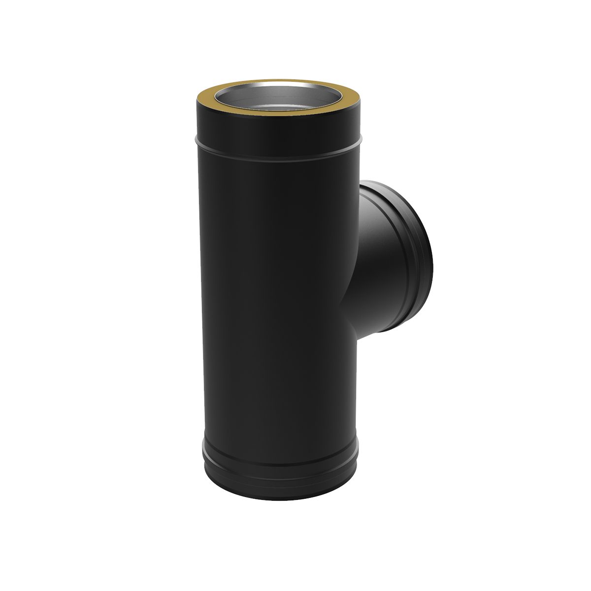 100mm black Solinox tee fitting with a 90-degree angle, designed for seamless plumbing connections.