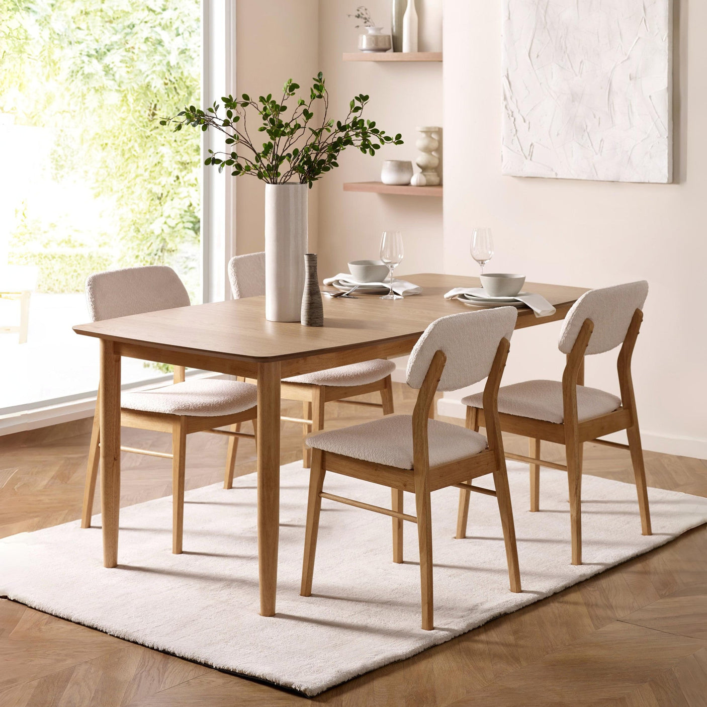 Set of 2 Theia Dining Chairs - White - THE102