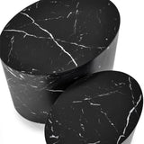 Toba Oval Nest of Tables - Black - TOB001