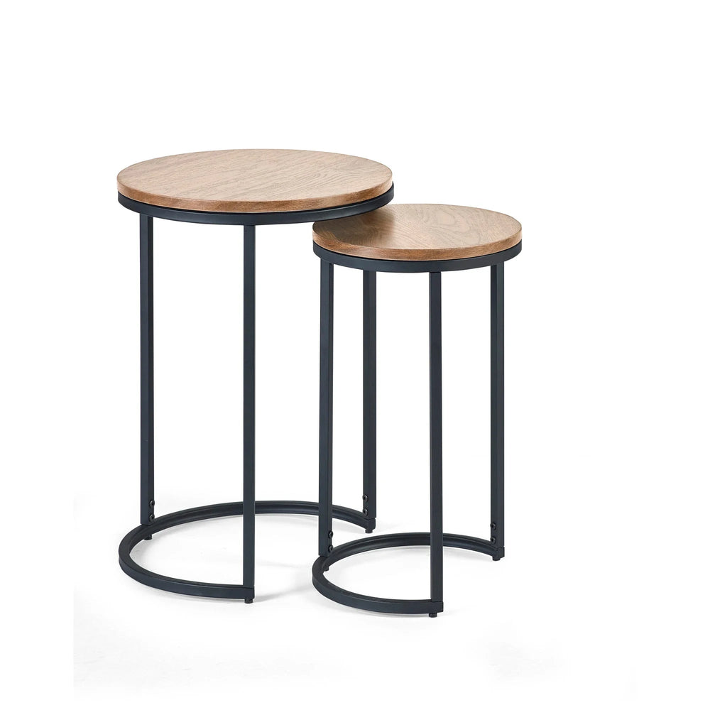 Tribeca Round Nesting Side Tables - Dark Brown - TRI520