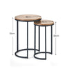 Tribeca Round Nesting Side Tables - Light Brown - TRI220