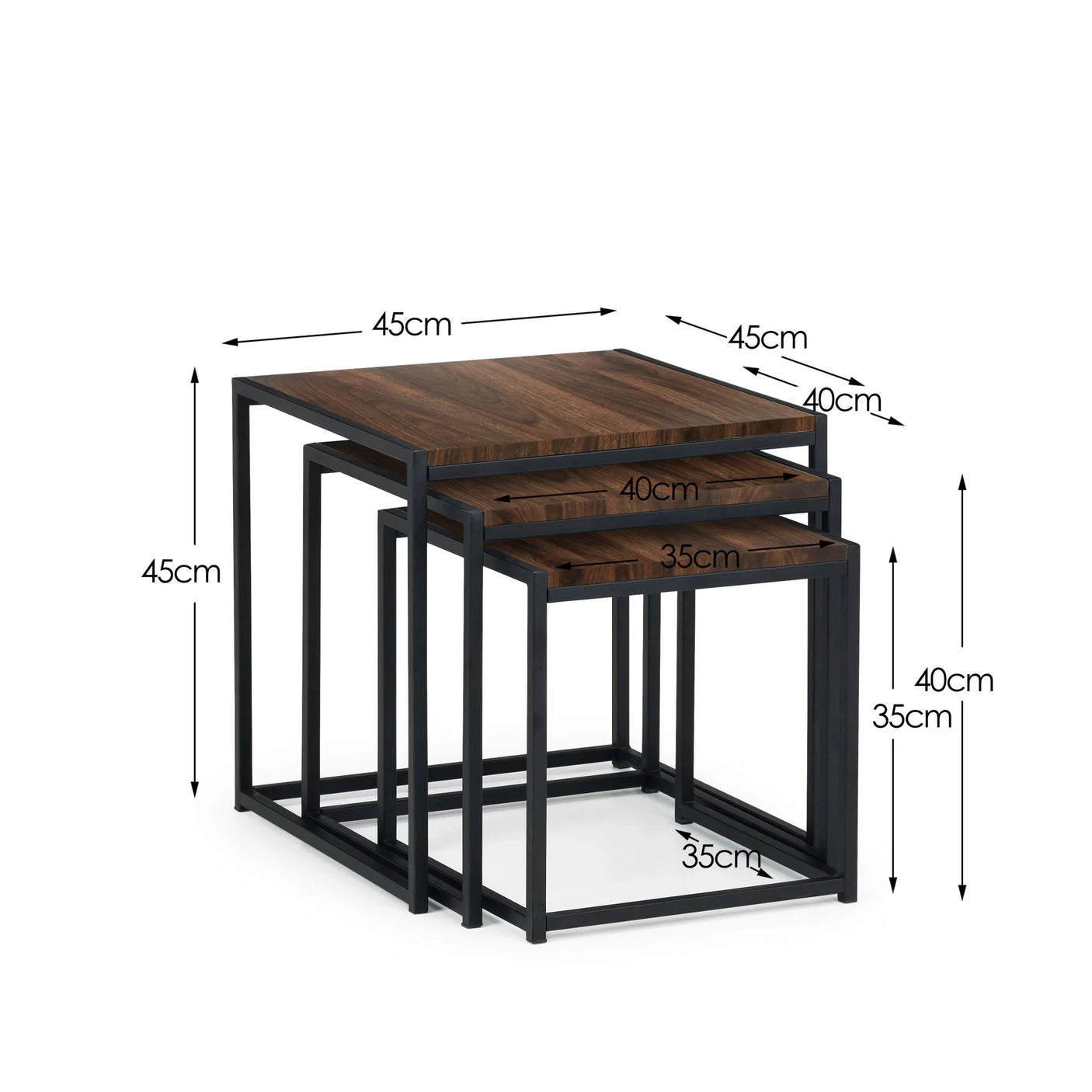 Tribeca Nest Of 3 Tables - Dark Brown - TRI501