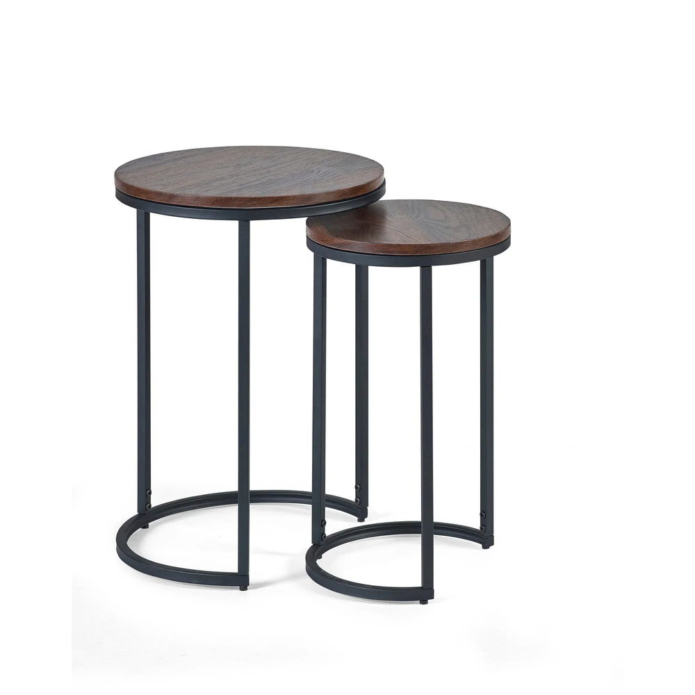 Tribeca Round Nesting Side Tables - Light Brown - TRI220