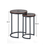 Tribeca Round Nesting Side Tables - Light Brown - TRI220