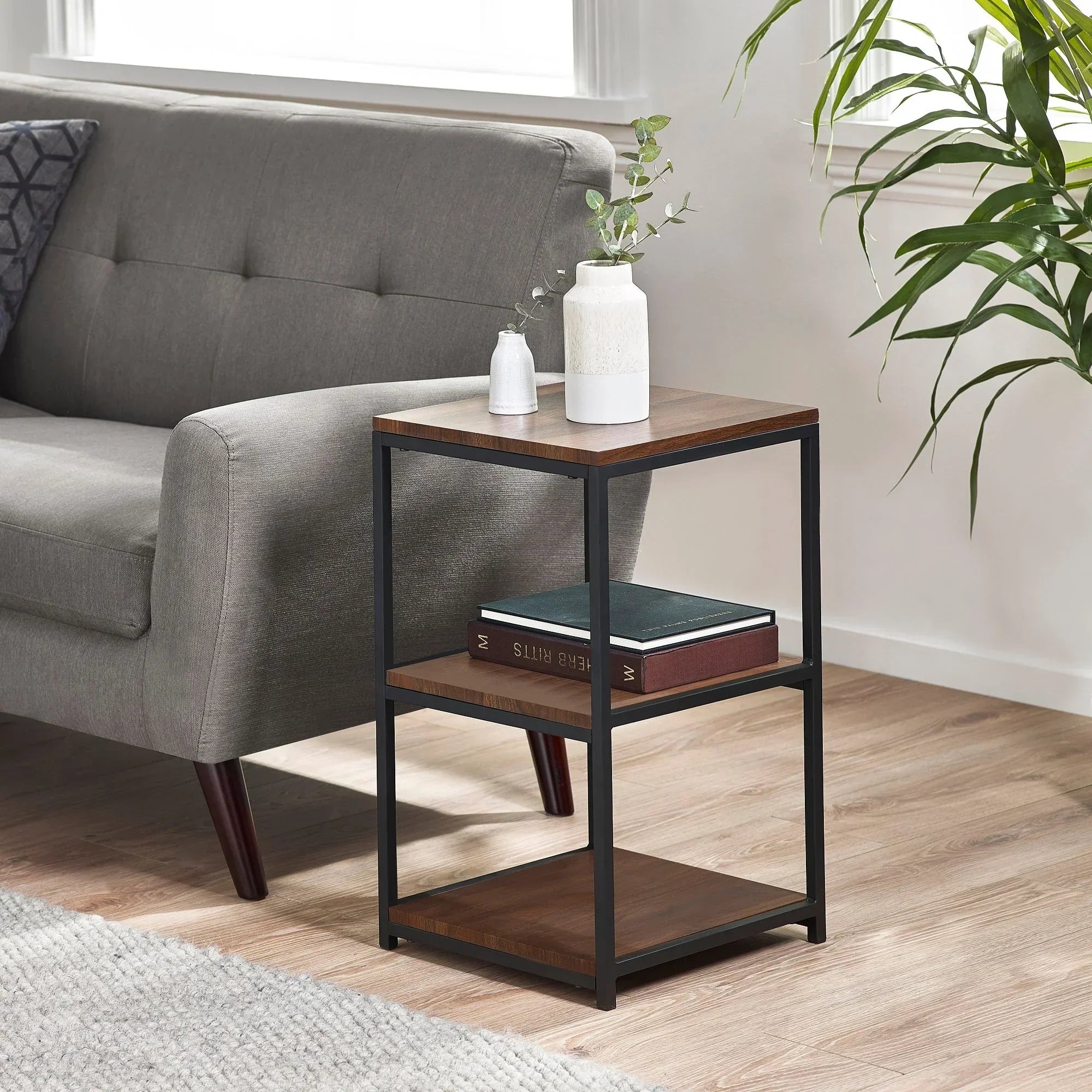 Tribeca Tall Narrow Side Table - Dark Brown - TRI521