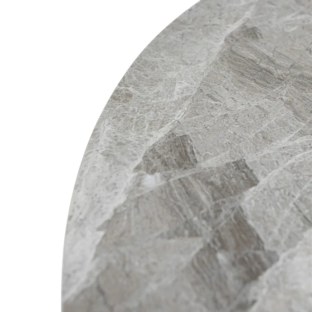 Stylish 1.1m Round Dining Table in Grey Stone Finish