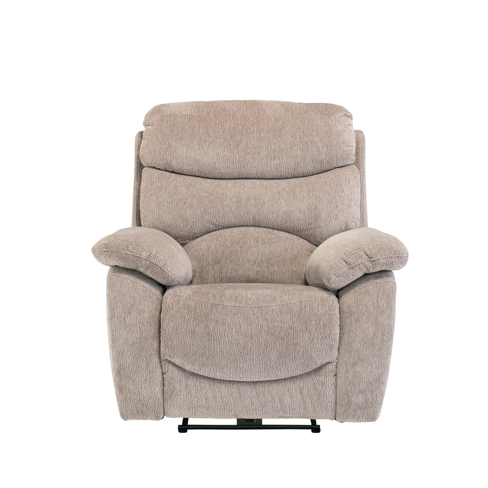 Stylish Reclining Armchair in Mink Fabric - Electric Comfort Seating