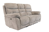 Light Grey Fabric Electric Recliner Sofa - 3 Seater Comfort