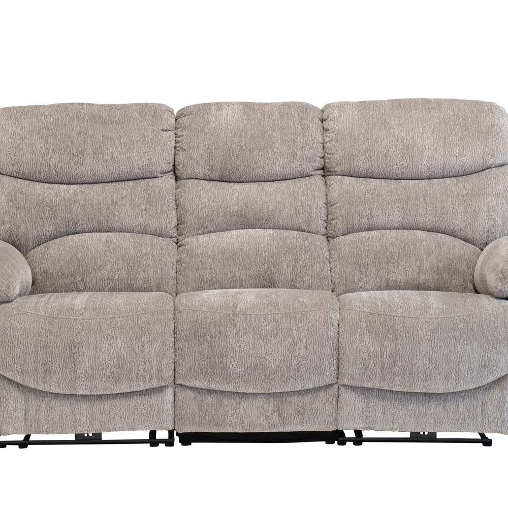 Light Grey Fabric Electric Recliner Sofa - 3 Seater Comfort