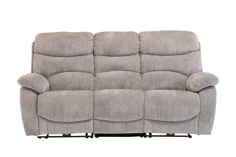 Light Grey Fabric Electric Recliner Sofa - 3 Seater Comfort