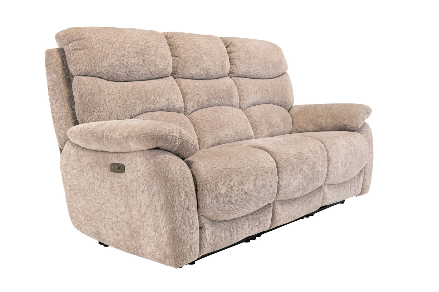 Mink Fabric Electric Recliner Sofa - 3 Seater Comfort Design