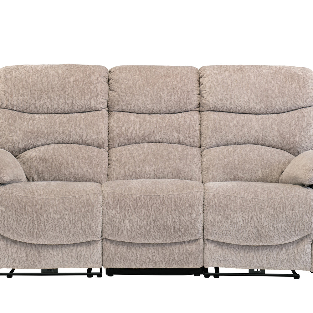 Mink Fabric Electric Recliner Sofa - 3 Seater Comfort Design