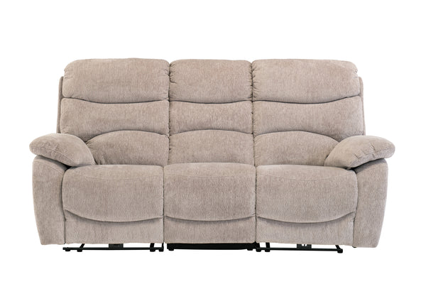 Mink Fabric Electric Recliner Sofa - 3 Seater Comfort Design