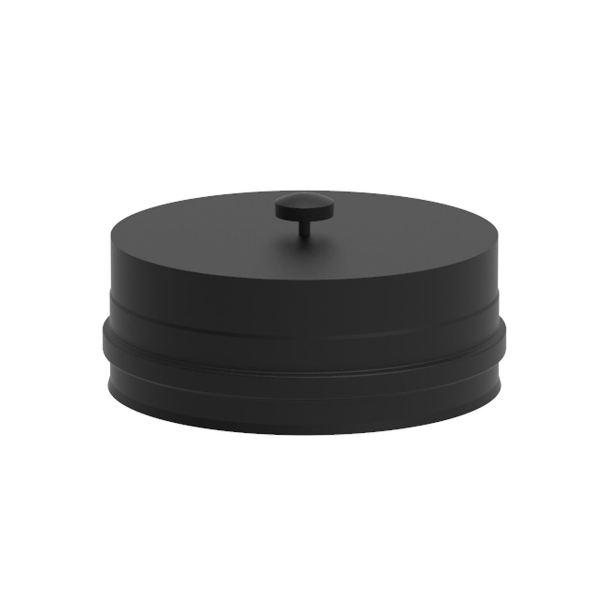 100mm black Solinox tee cap featuring a smooth, rounded design with a central knob for easy handling.