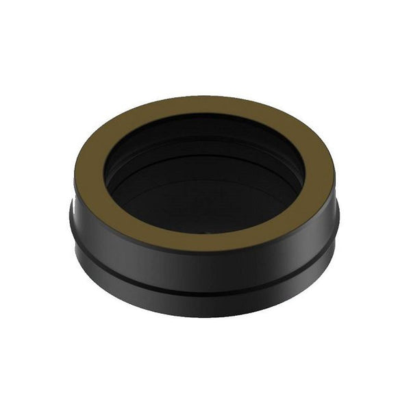 100mm black Solinox tee cap with drain, designed for efficient drainage and seamless connections in plumbing systems.