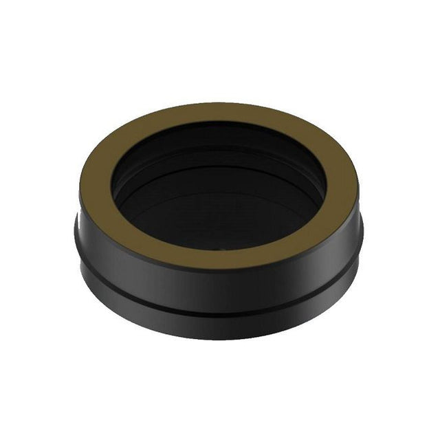 100mm black Solinox tee cap with drain, designed for efficient drainage and seamless connections in plumbing systems.