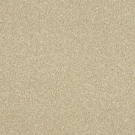 beige carpet sample with soft textured pile, close-up of flooring material surface