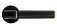 Matt black and brass door handle with textured grip, shown in side profile