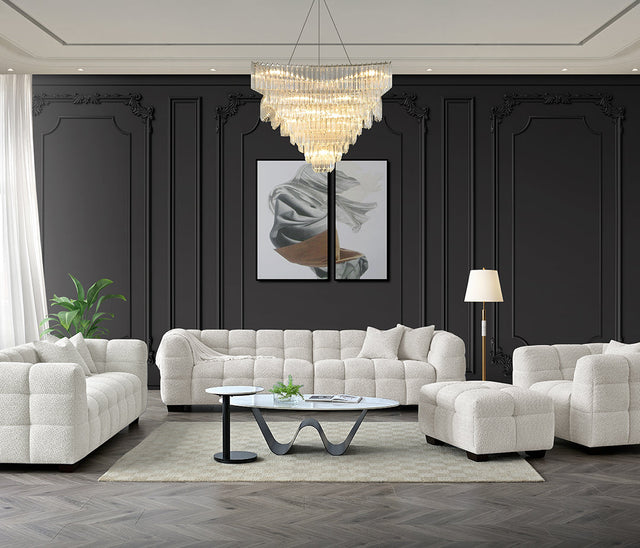 Aluxo Tribeca Sofa Range in Oatmeal Boucle Fabric