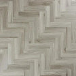 Urban grey herringbone laminate flooring with wood grain texture