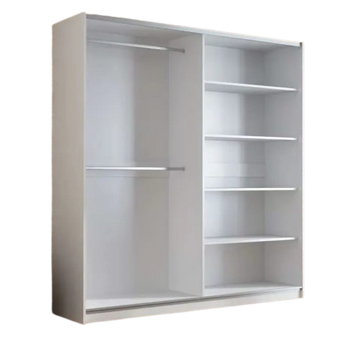 Vigo Sliding Mirrored Wardrobe with Shelves & Rails