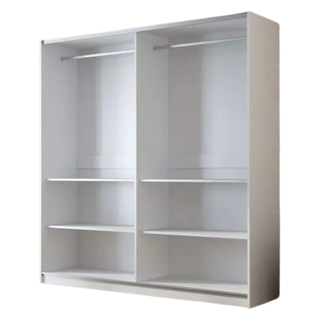 Vigo Sliding Mirrored Wardrobe with Shelves & Rails