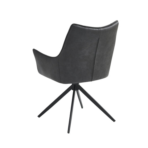 Charcoal PU Dining Armchair - Contemporary Comfort for Your Space