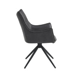 Charcoal PU Dining Armchair - Contemporary Comfort for Your Space