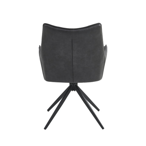Charcoal PU Dining Armchair - Contemporary Comfort for Your Space
