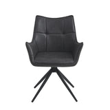 Charcoal PU Dining Armchair - Contemporary Comfort for Your Space