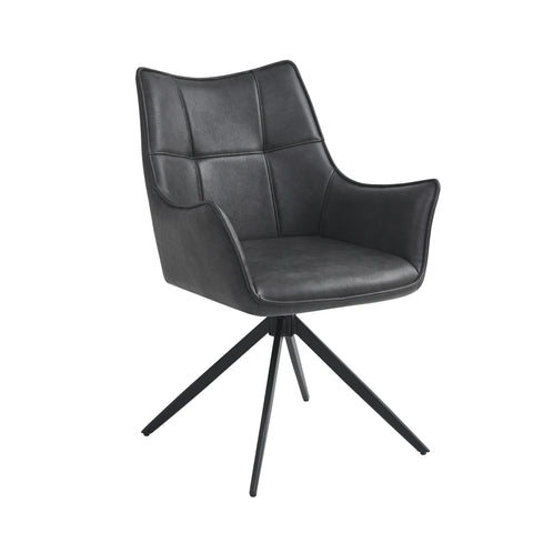 Charcoal PU Dining Armchair - Contemporary Comfort for Your Space