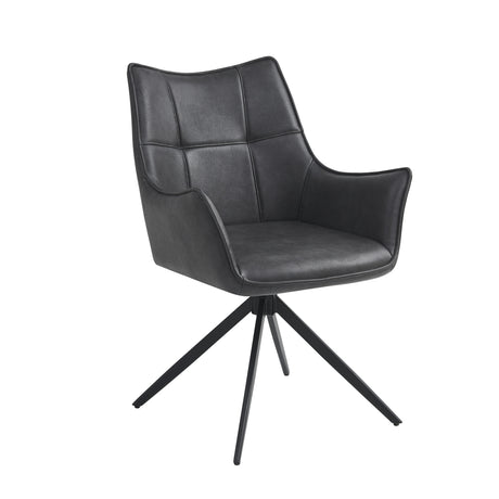 Charcoal PU Dining Armchair - Contemporary Comfort for Your Space
