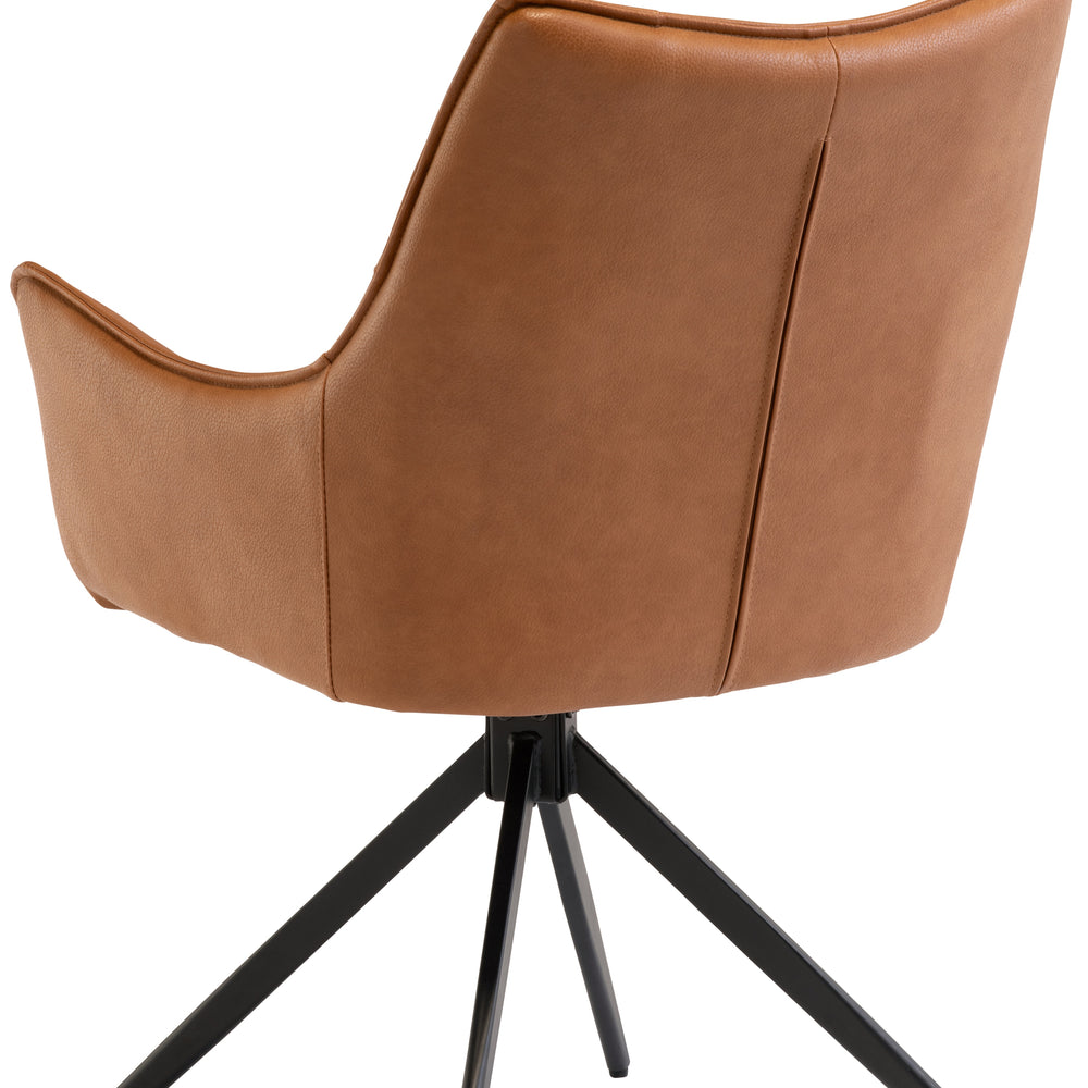 Stylish Tan PU Dining Armchair for Modern Homes