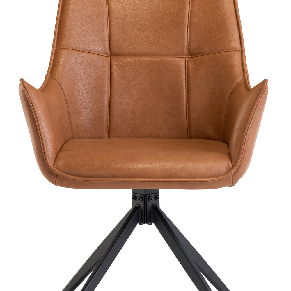 Stylish Tan PU Dining Armchair for Modern Homes