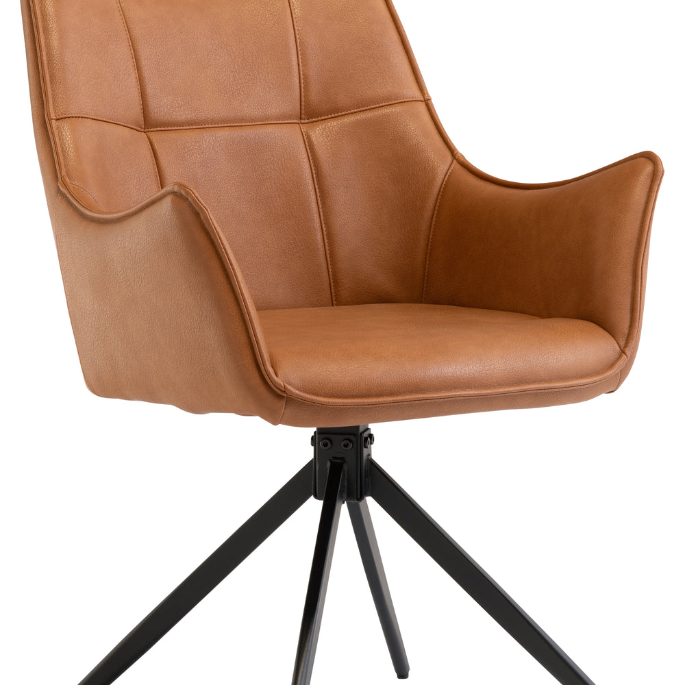 Stylish Tan PU Dining Armchair for Modern Homes