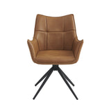Stylish Tan PU Dining Armchair for Modern Homes