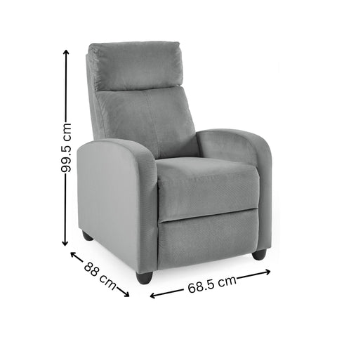 Vivo Recliner Arm Chair - Grey - VIV301