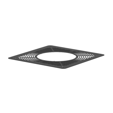 100mm black Solinox ventilated fire stop plate designed for effective fire safety and ventilation.