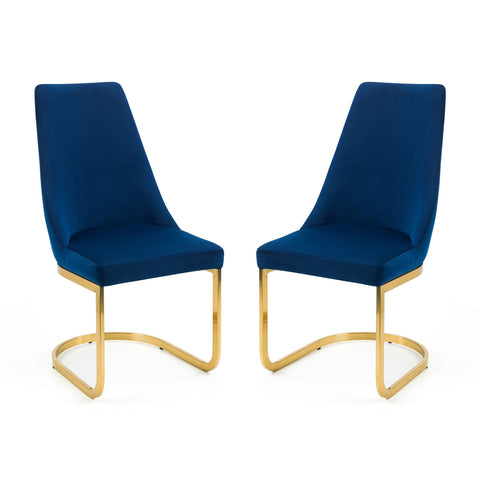 Vittoria Cantilever Dining Chairs (Set of 2) - Blue - VIT004