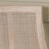 Light Wooden Sloped Rattan Upholstered Dining Chair in birch wood and linen with a natural finish