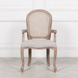 Wooden Carver Louis Upholstered Dining Arm Chair