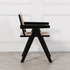 Black Painted Wooden Cane Dining Chair