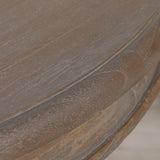 Close-up of dark wood coffee table edge showing grain and finish